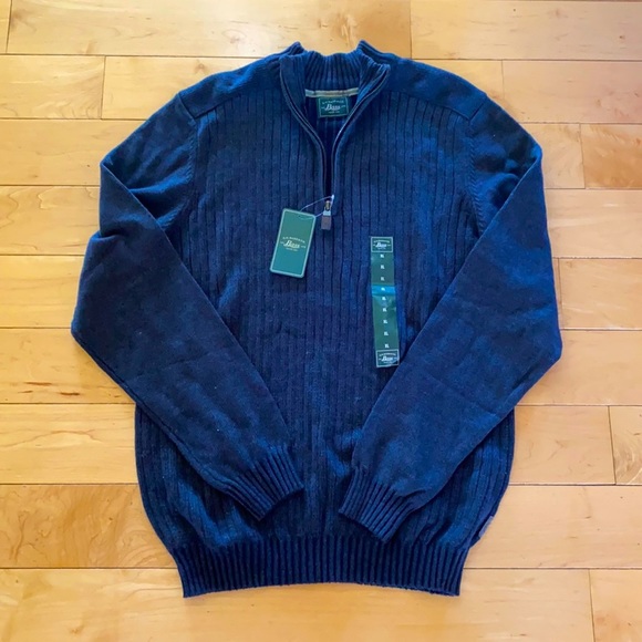 Men’s GH Bass Navy Blazer 1/4 Zip Long Sleeve Sweater XL  NWT - Picture 4 of 11